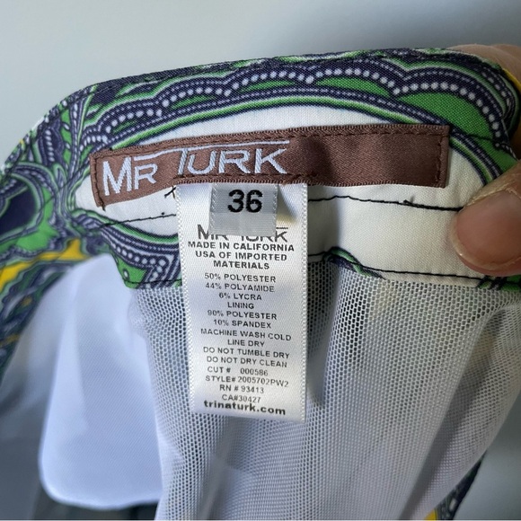 Mr. Turk Paisley Print Swim Board Shorts Trunks Men's Size 36 - Picture 6 of 7